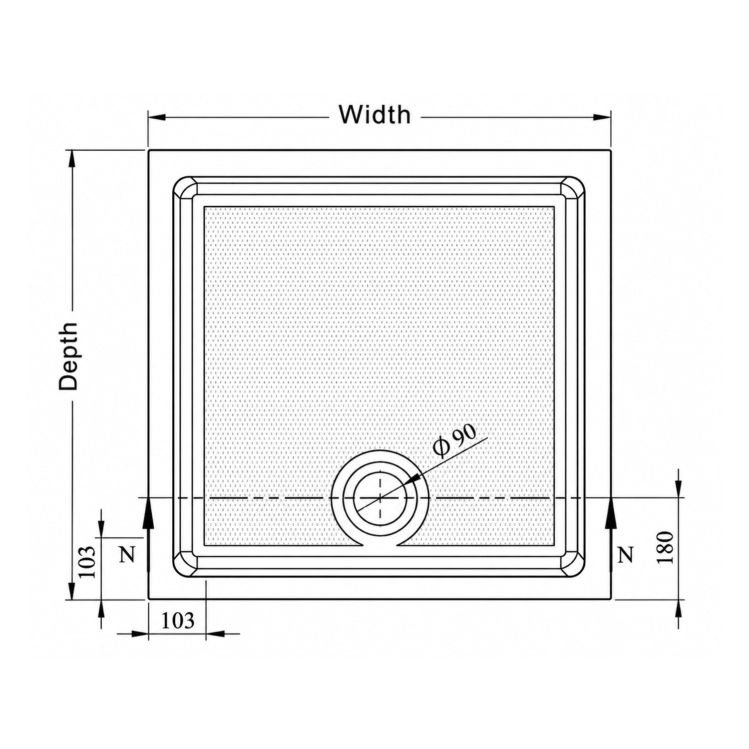 Genesis 40mm Anti-Slip Square Shower Trays
