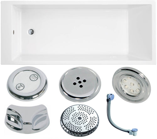 Oklahoma 1700 x 700mm Single Ended Whirlpool Bath - Option 5