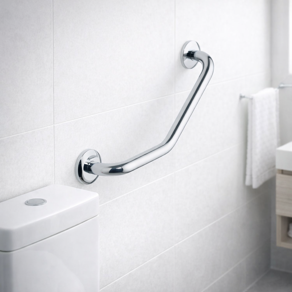 Comfort L-Shaped Grab Rail - Polished Chrome