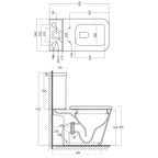Kansas Rimless Close Coupled Pan with Open Back & Soft Close Seat