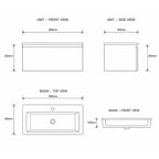 Kimba 90 1-Drawer Wall-Mounted Vanity Unit