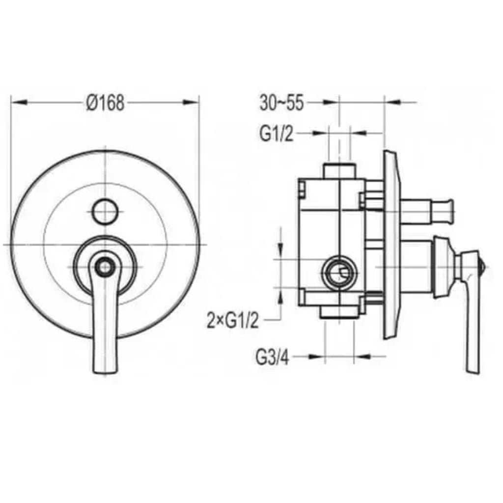 Flova Liberty 2-Outlet Manual Mixer