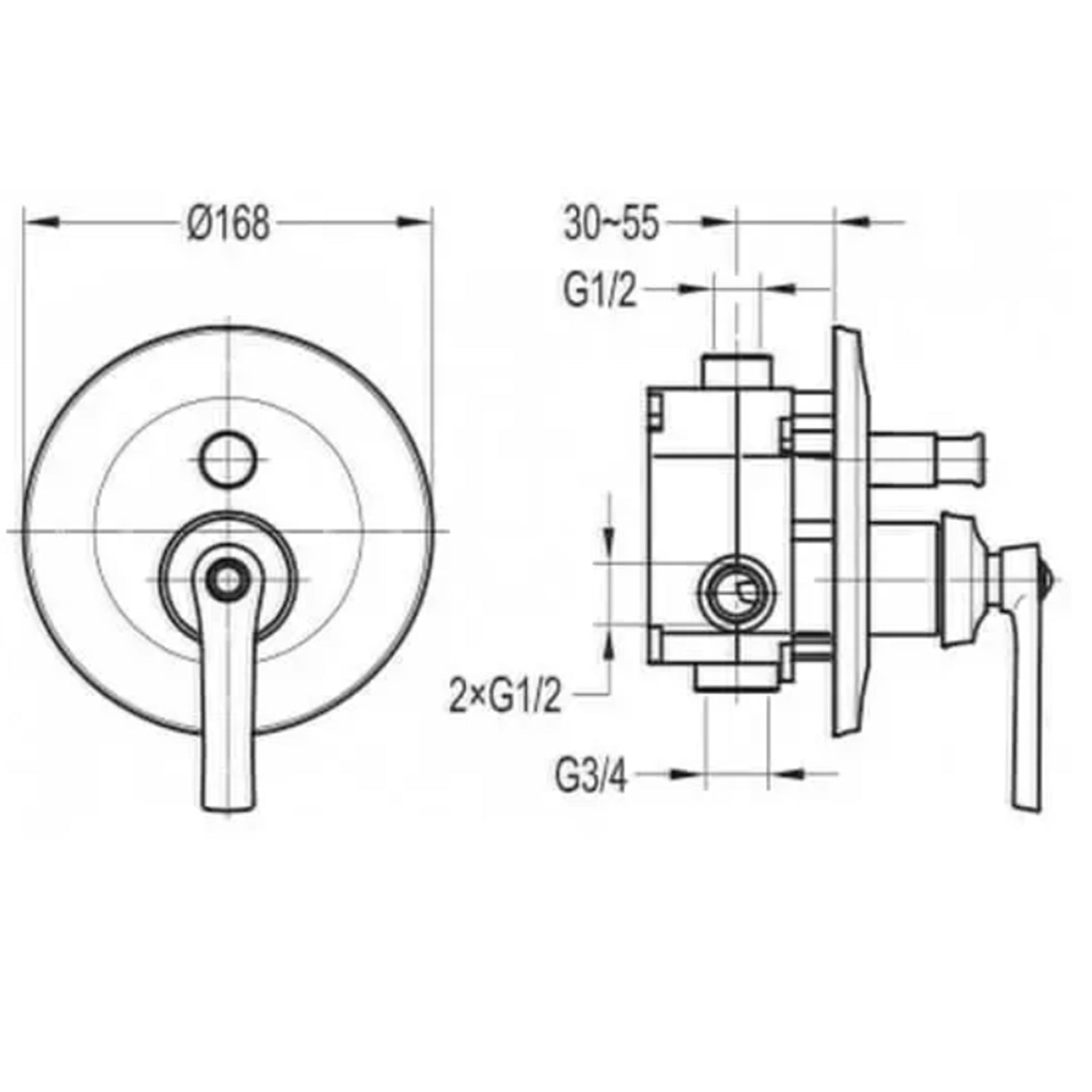 Flova Liberty 2-Outlet Manual Mixer