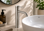 Roca Ona Medium Height Basin Mixer Smooth Body with Cold Start