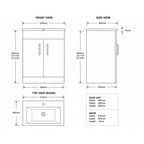 Monica 600mm Base Unit & Basin - Gloss White
