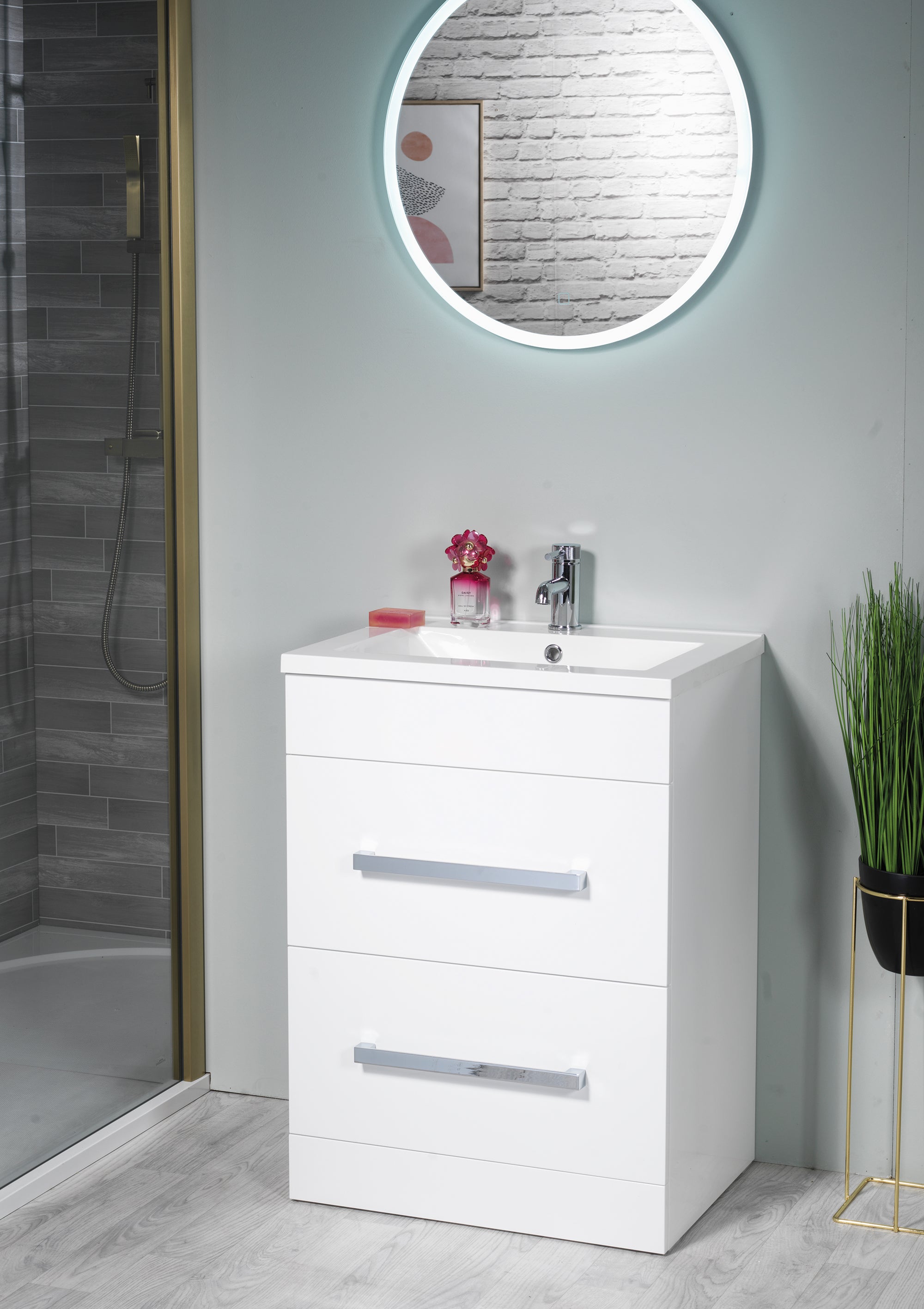 Monica 600mm Floor Standing Unit with 2 Drawers