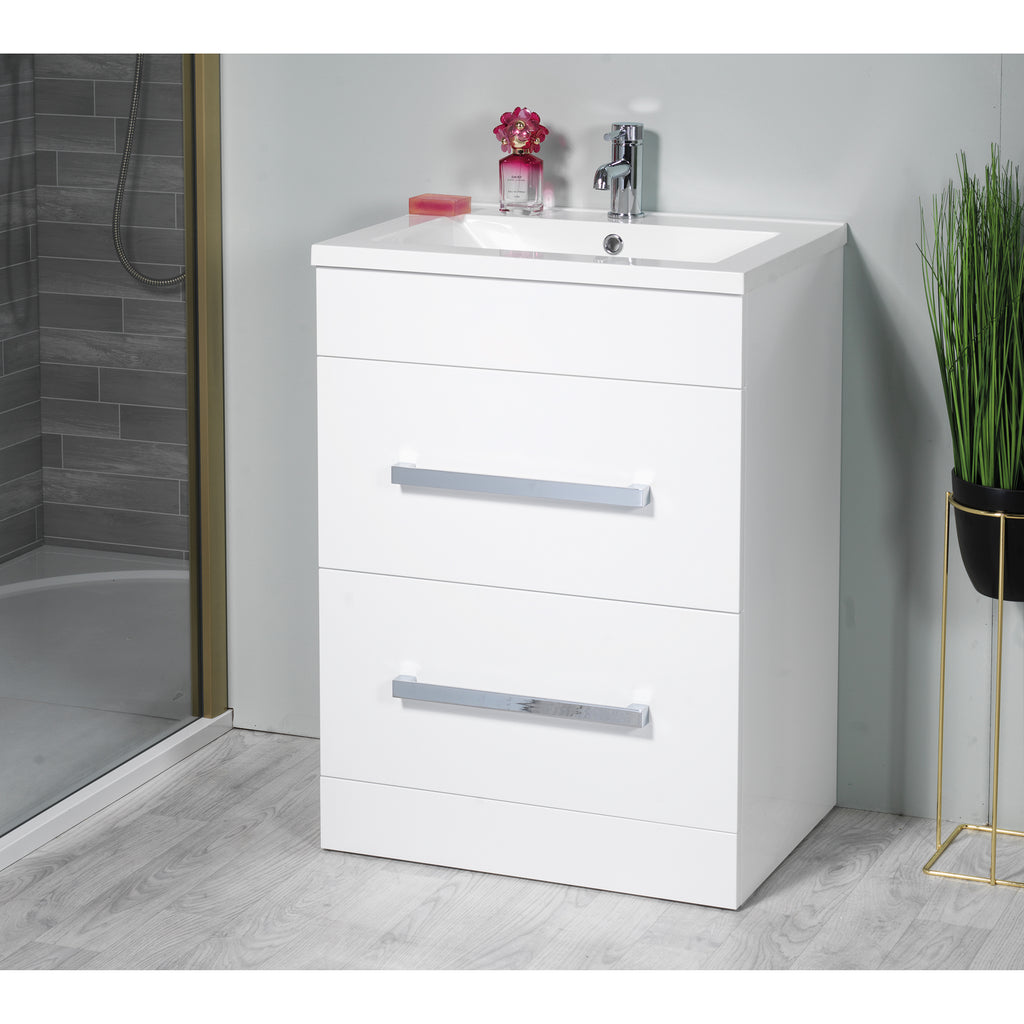 Monica 600mm Floor Standing Unit with 2 Drawers
