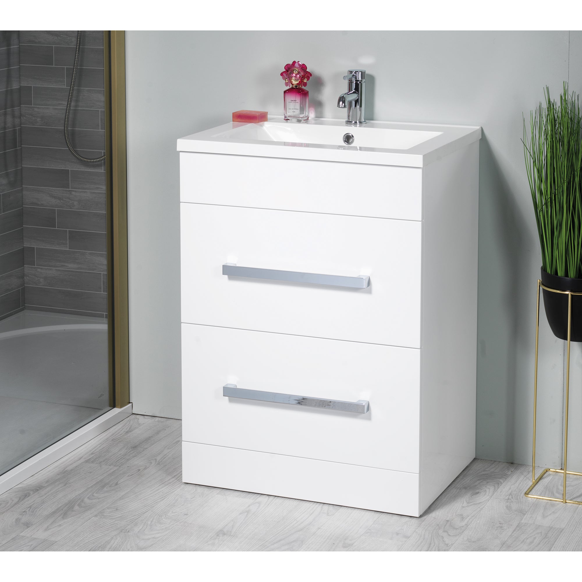 Monica 600mm Floor Standing Unit with 2 Drawers