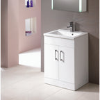 Monica 600mm Base Unit & Basin - Gloss White