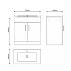 Monica 750mm White Base Unit & Basin