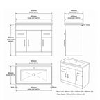 Monica 900mm White Base Unit & Basin
