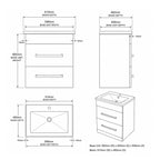 Monica 600mm Floor Standing Unit with 2 Drawers