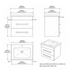 Monica 60 2-Drawer Wall Hung Combination