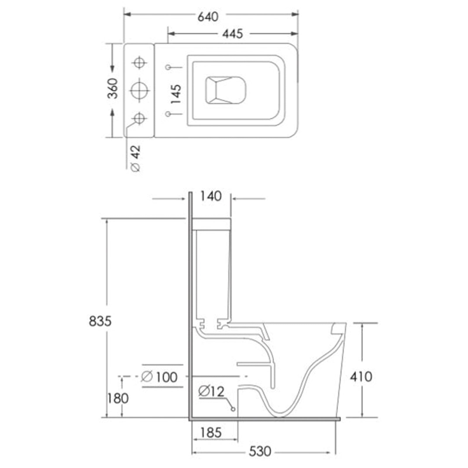 Monza Rimless Close Coupled Pan and Soft Close Seat