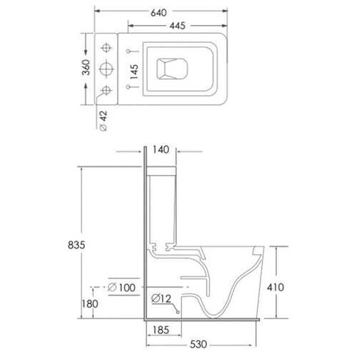 Monza Rimless Close Coupled Pan and Soft Close Seat