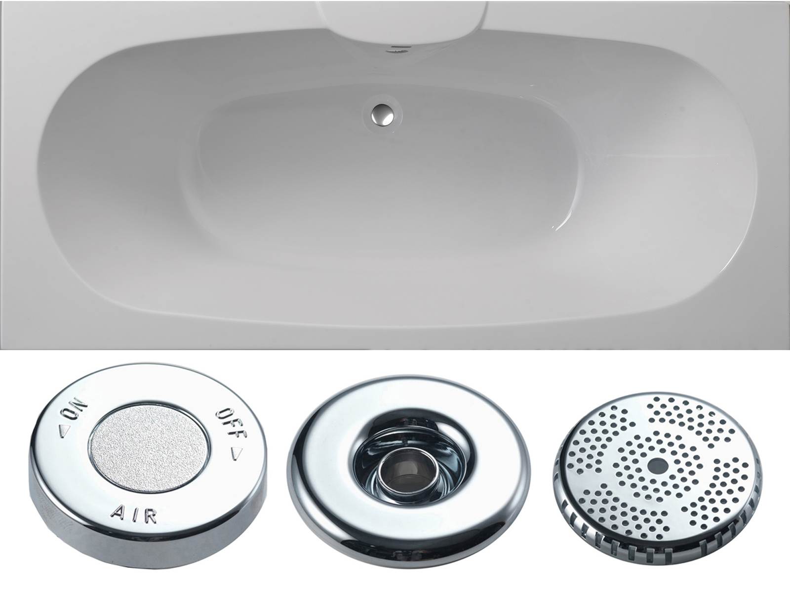 Nebraska Double Ended Superspec Whirlpool Bath - Option 1