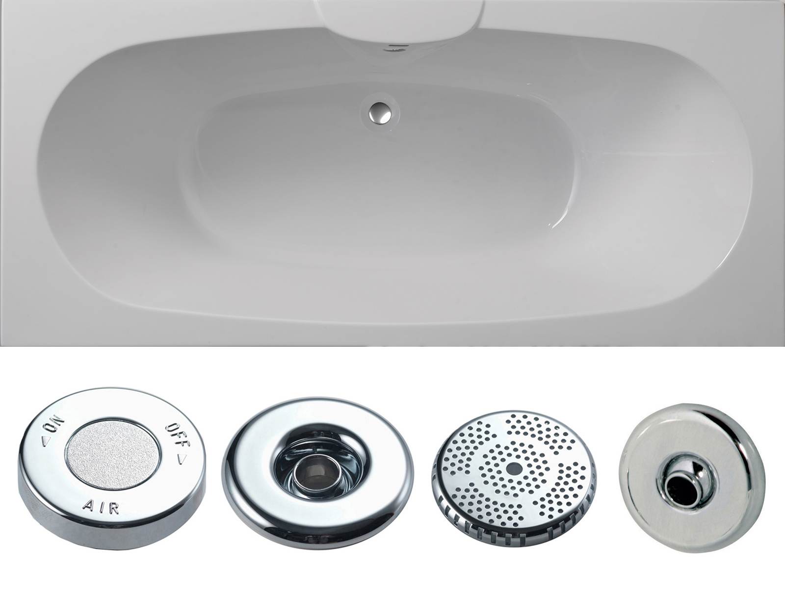 Nebraska Double Ended Superspec Whirlpool Bath - Option 2