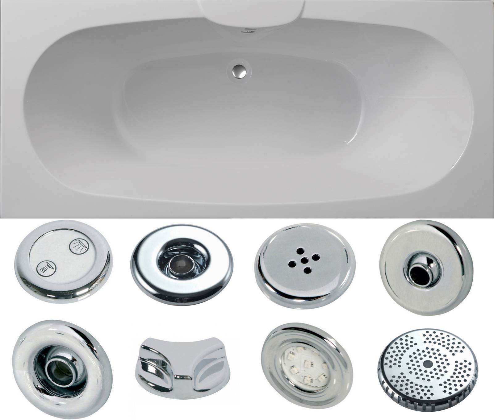 Nebraska Double Ended Superspec Whirlpool Bath - Option 3