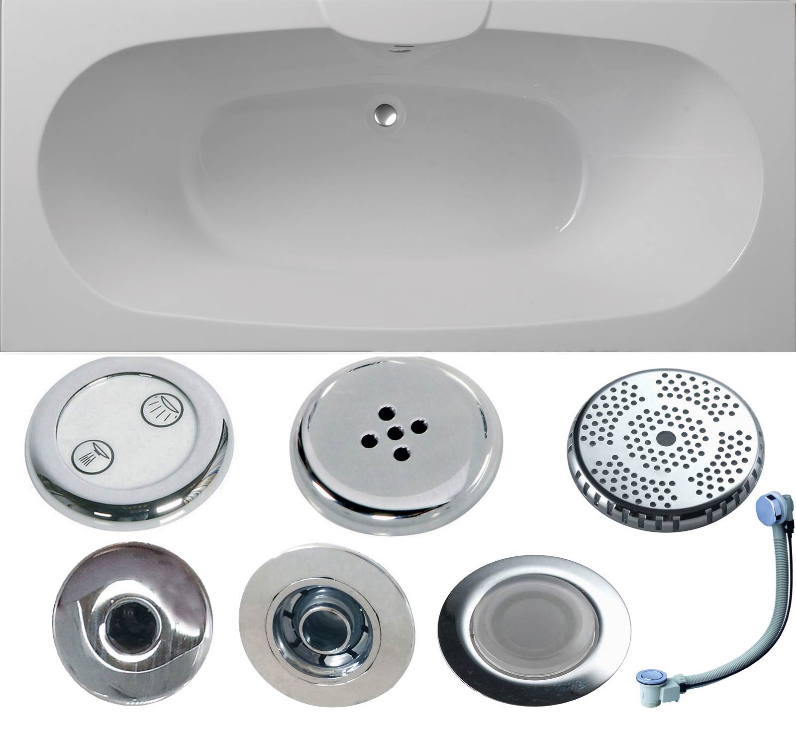 Nebraska Double Ended Superspec Whirlpool Bath - Option 6