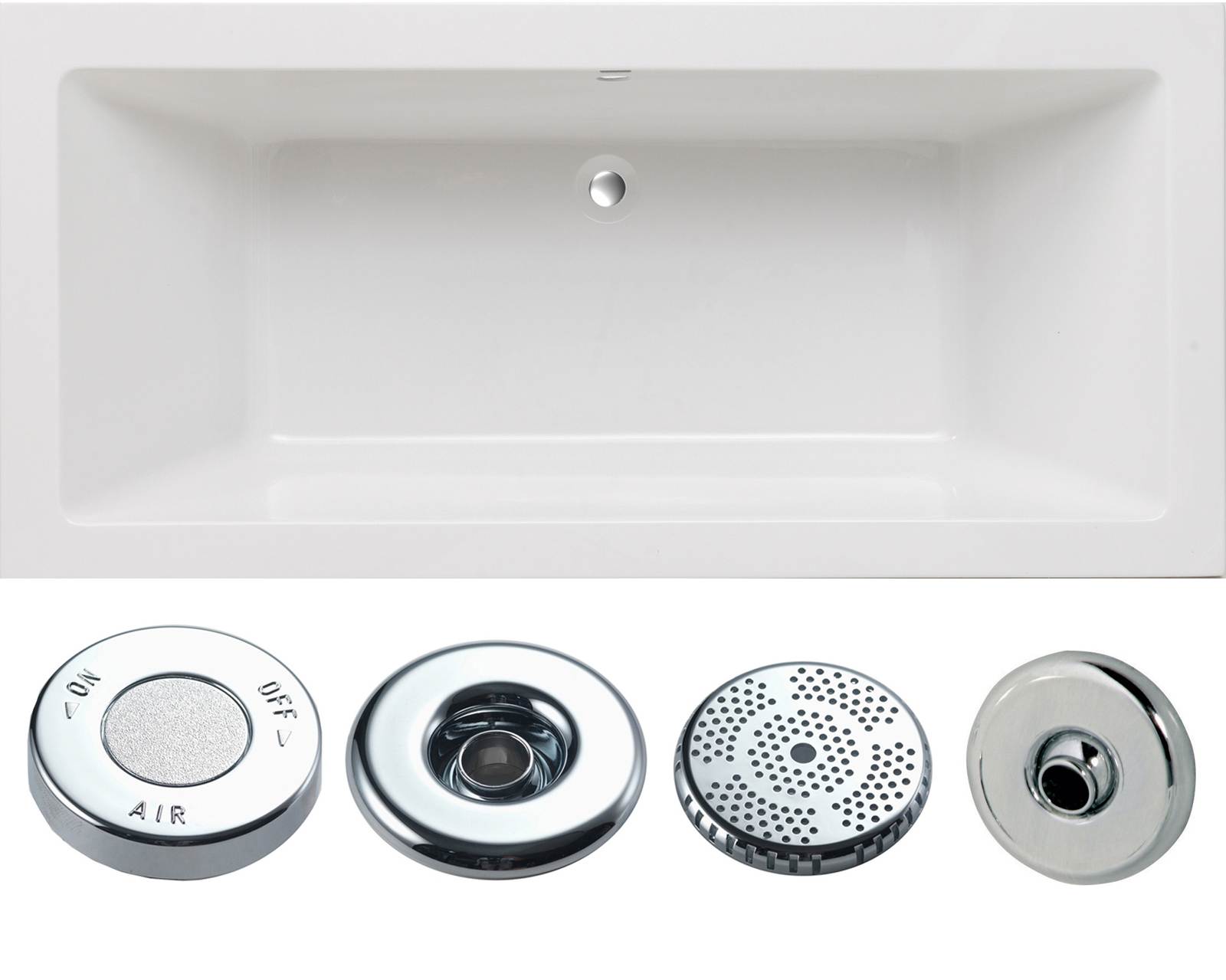 Nevada Single Ended Bath - Whirlpool Option 2