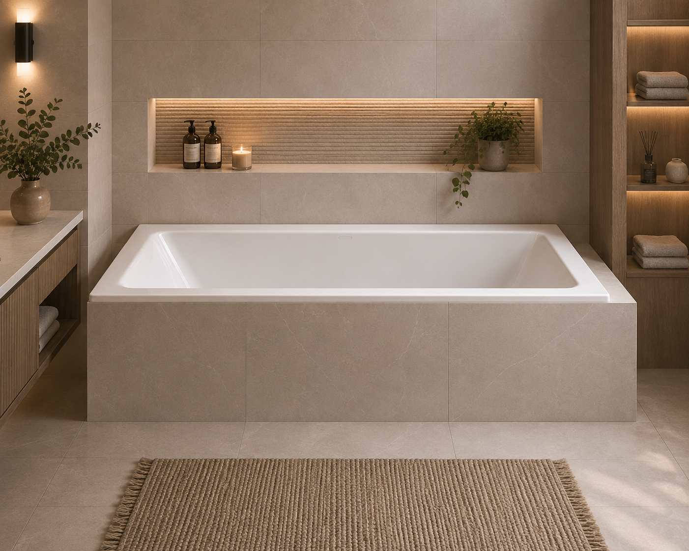 Nevada 1700 x 800mm Double Ended Bath - Standard