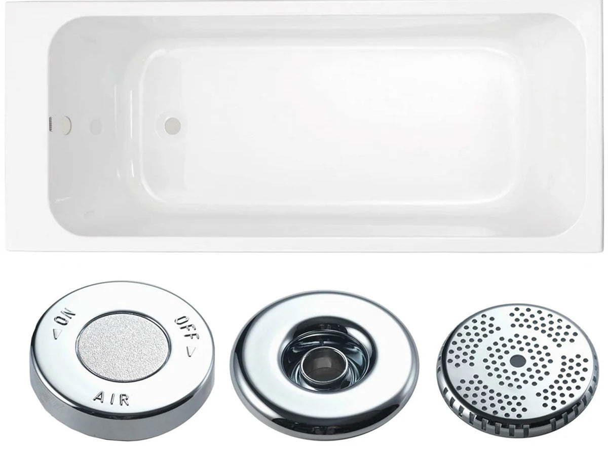 Oklahoma 1700 x 700mm Single Ended Whirlpool Bath - Option 1