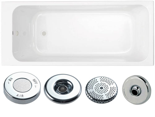 Oklahoma 1700 x 700mm Single Ended Whirlpool Bath - Option 2