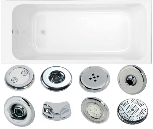 Oklahoma 1700 x 700mm Single Ended Whirlpool Bath - Option 3