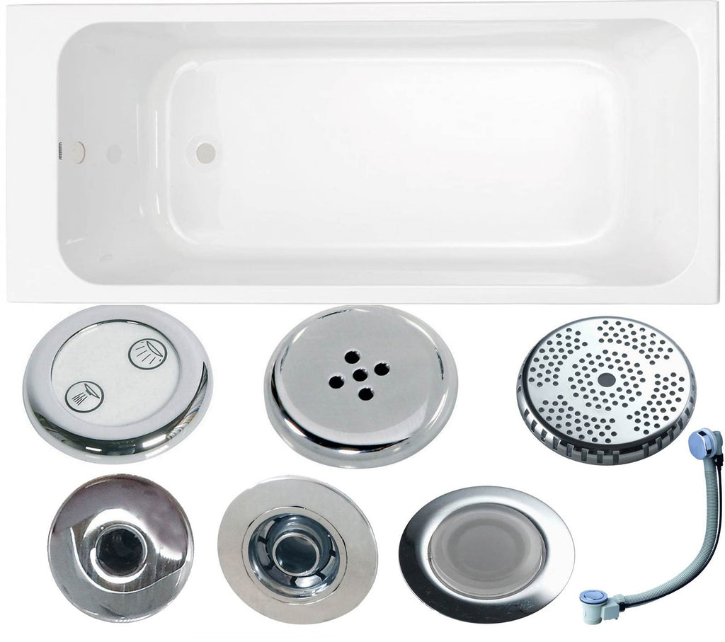 Oklahoma 1700 x 700mm Single Ended Whirlpool Bath - Option 6