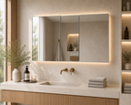 Genesis Options 1000mm Triple Door Mirrored Bathroom Cabinet - Gloss White