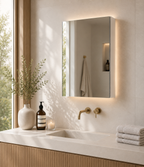 Genesis Options 500mm Single Door Mirrored Bathroom Cabinet - Gloss White