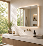 Genesis Options 700mm Double Door Mirrored Bathroom Cabinet - Gloss White