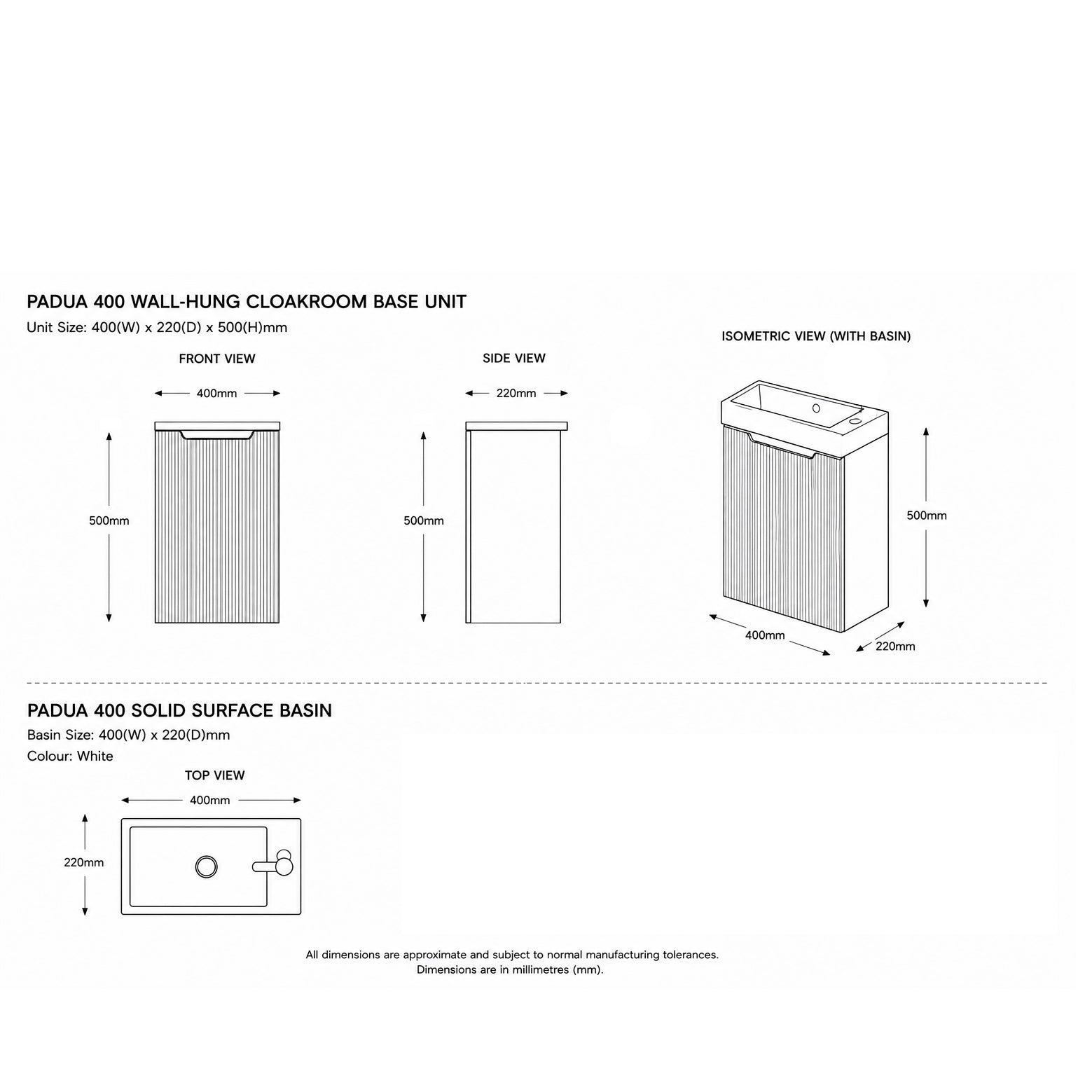 Padua 40 Cloakroom Combination