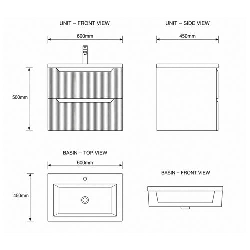 Padua 60 2-Drawer Wall-Hung Unit