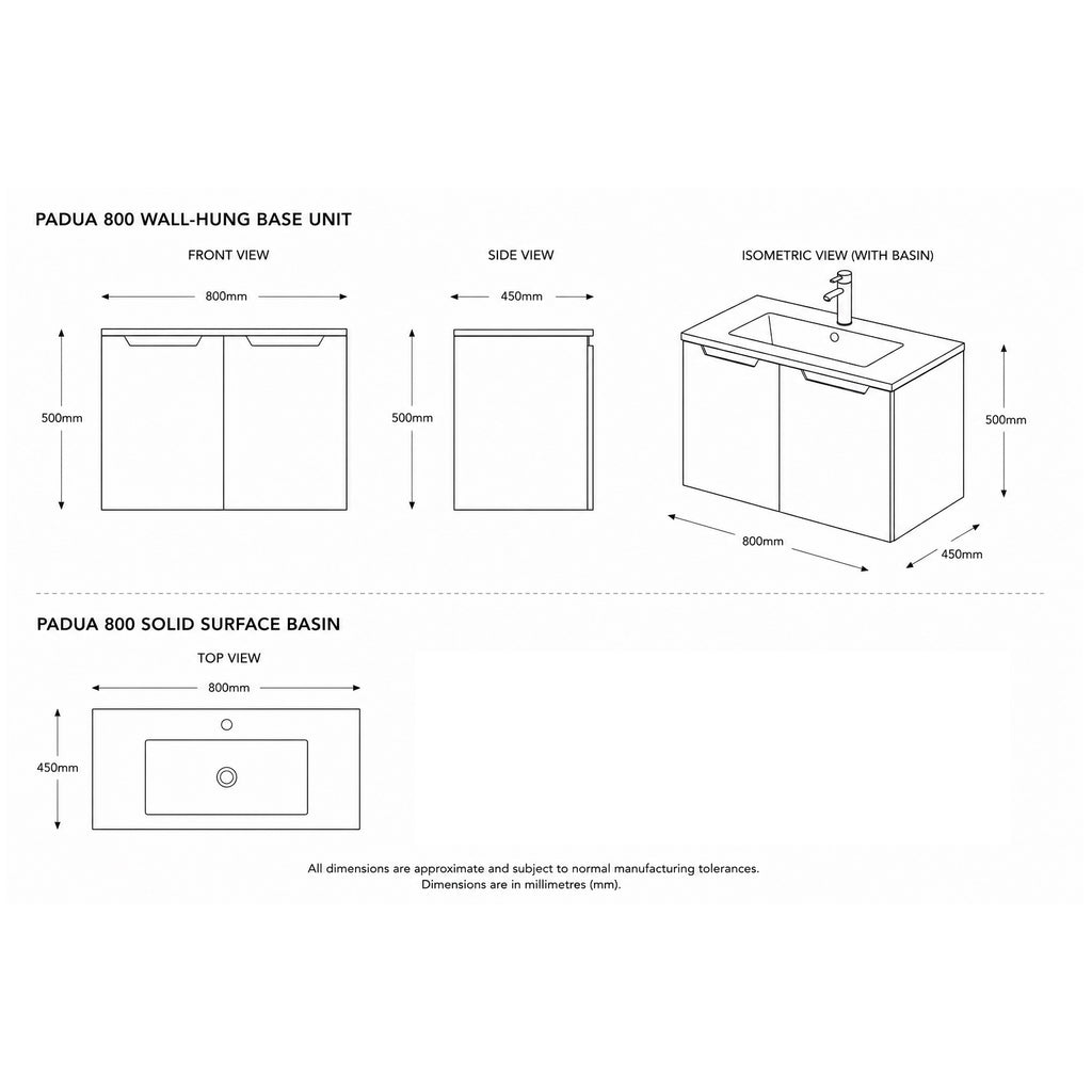 Padua 80 2-Drawer Wall-Hung Unit