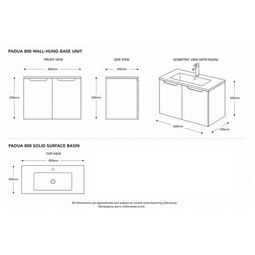 Padua 80 2-Drawer Wall-Hung Unit