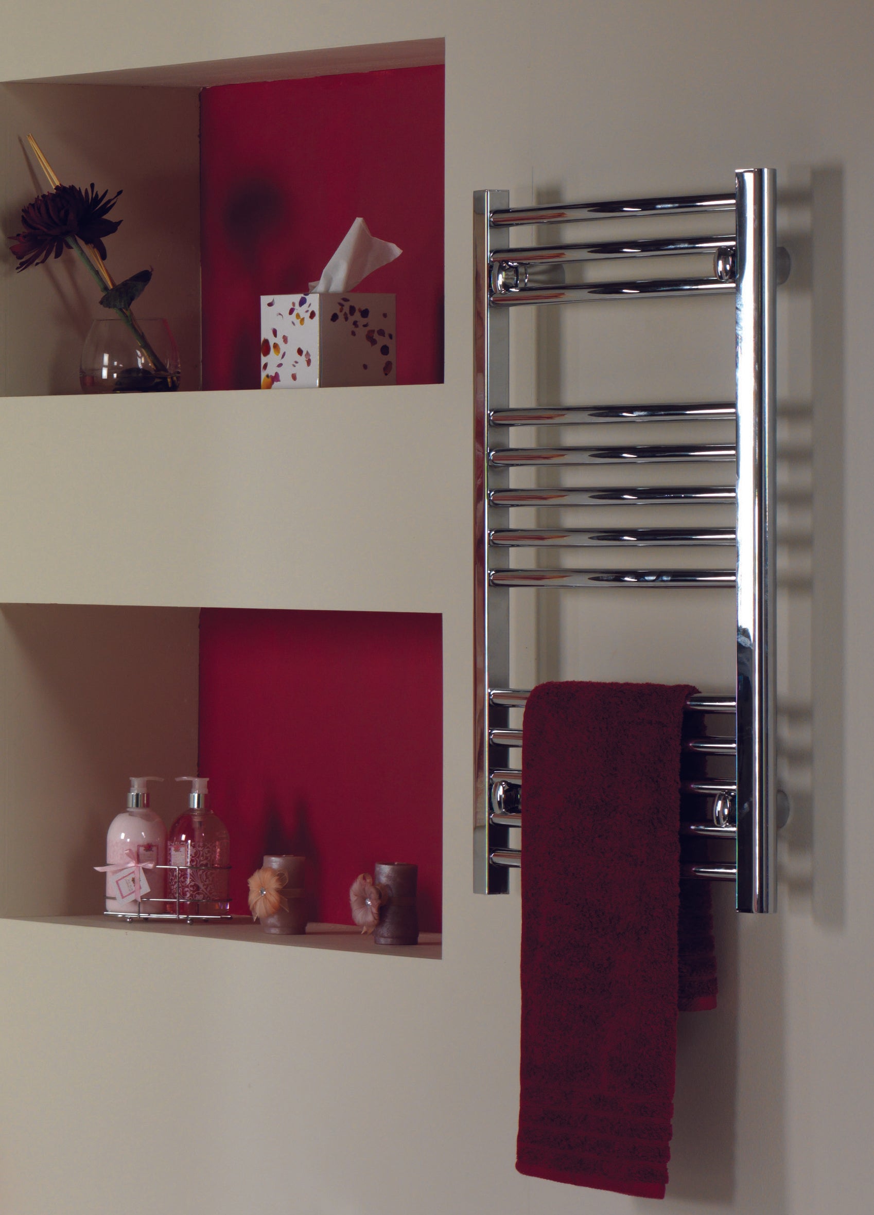 QX Flat Chrome Heated Ladder Rails