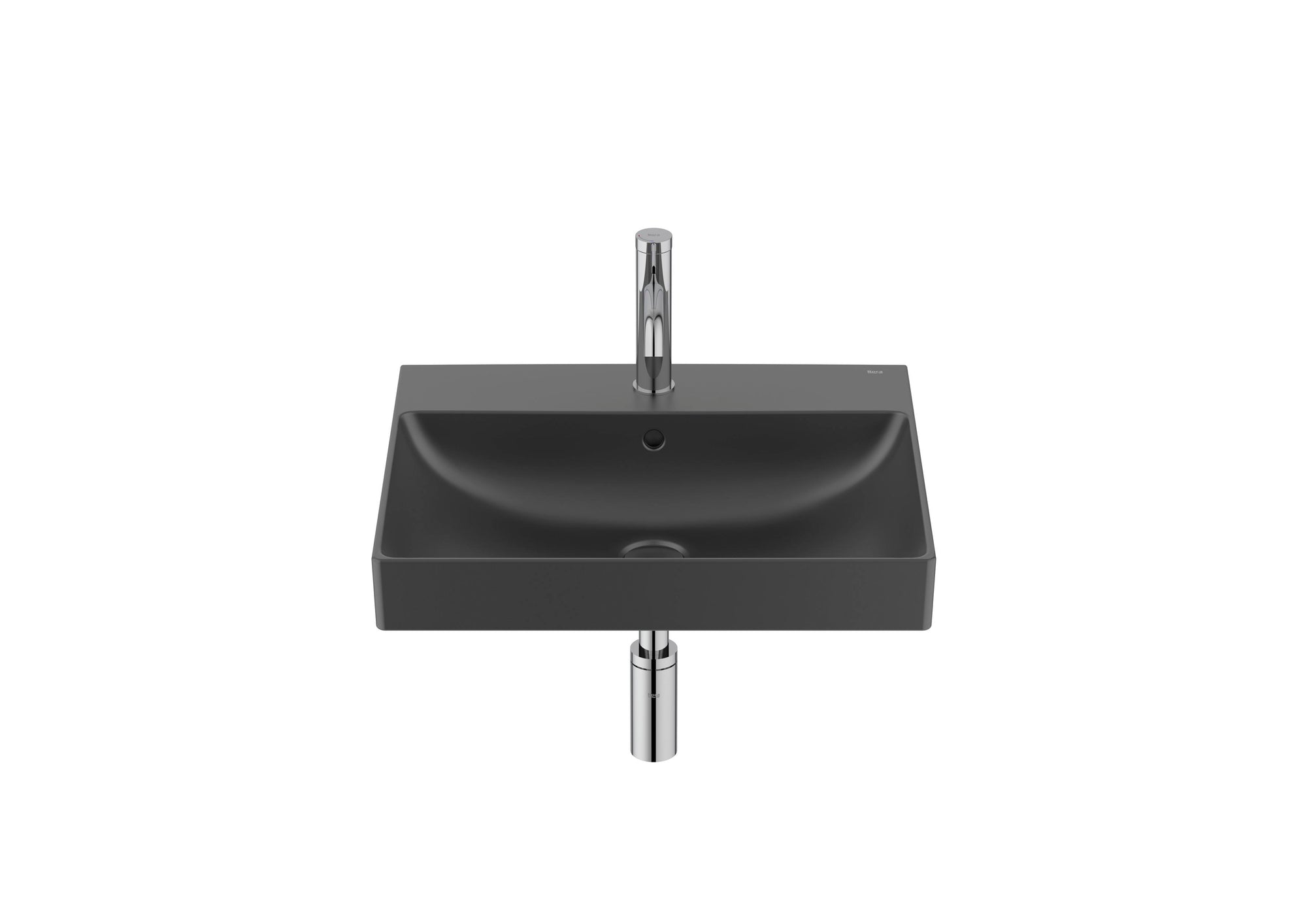 Roca Ona Matt Black Wall-Hung Standard Basin