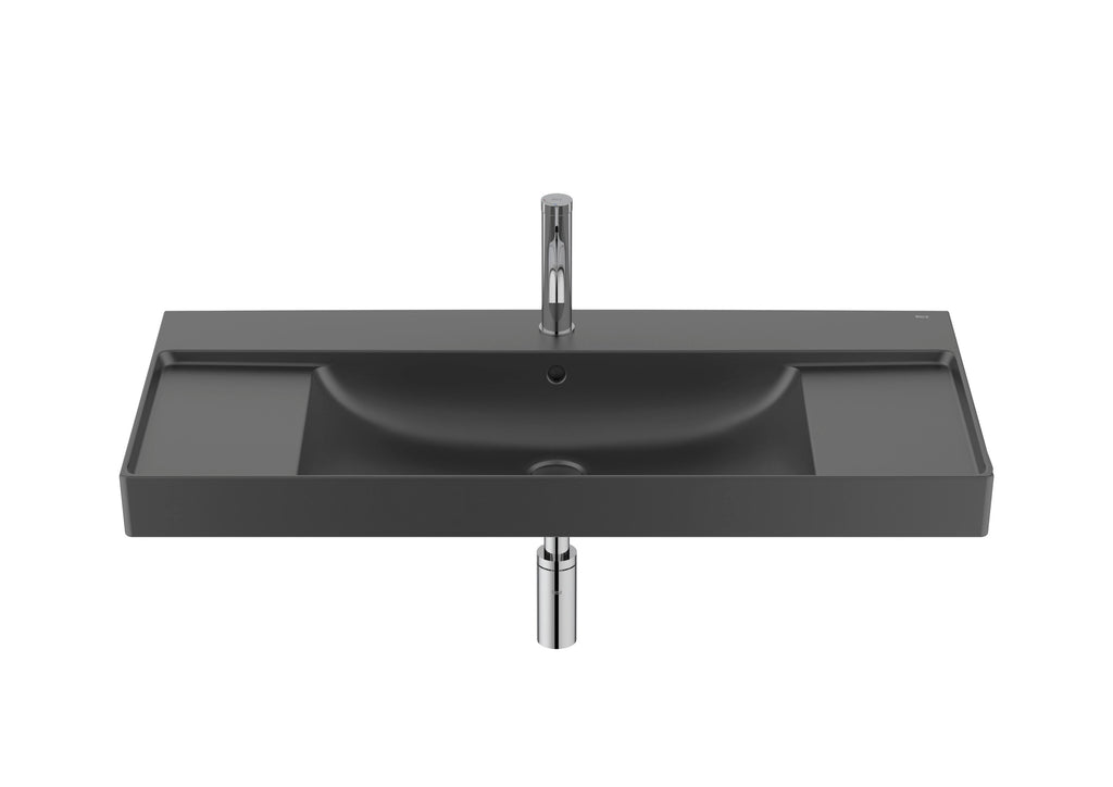 Roca Ona Matt Black Wall-Hung Standard Basin