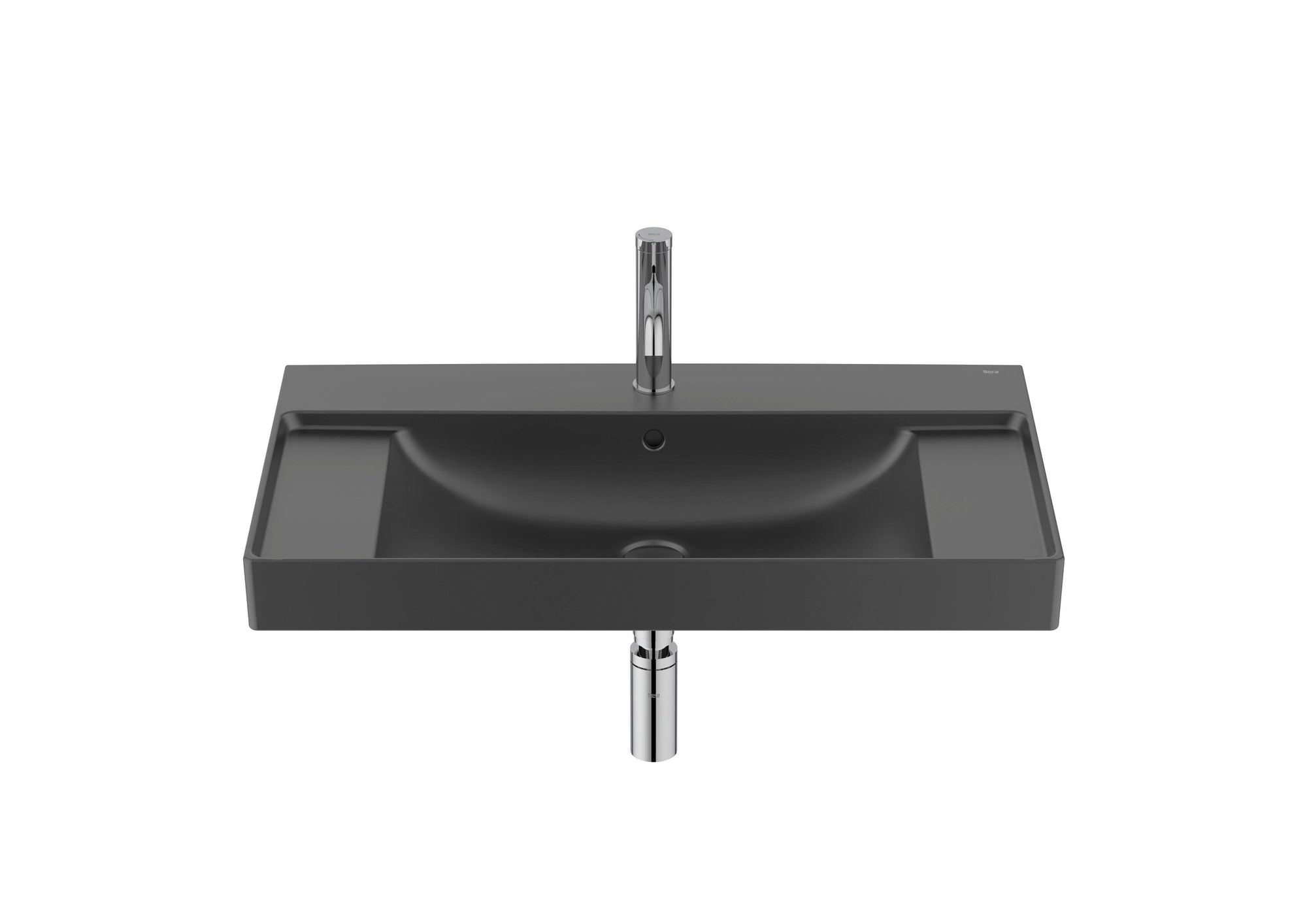 Roca Ona Matt Black Wall-Hung Standard Basin