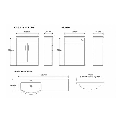 Richmond 120 1-Piece Basin Combination