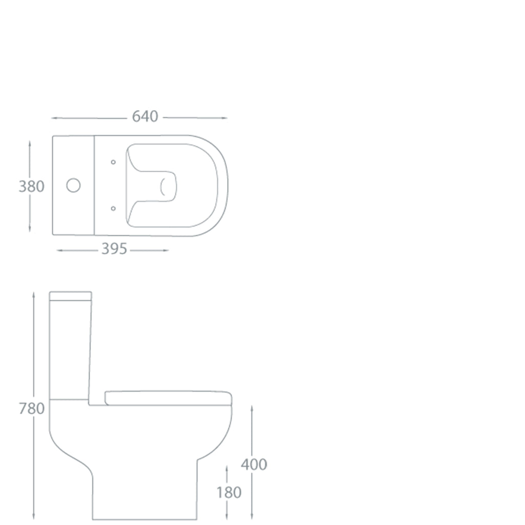 Rimini Rimless Close Coupled Pan and Soft Close Seat