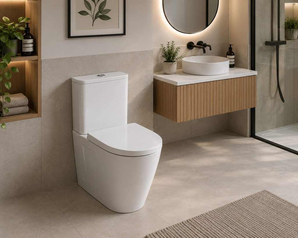 Roca Atis-V Fully Back to Wall Closed Coupled Toilet with Rimless® Vortex