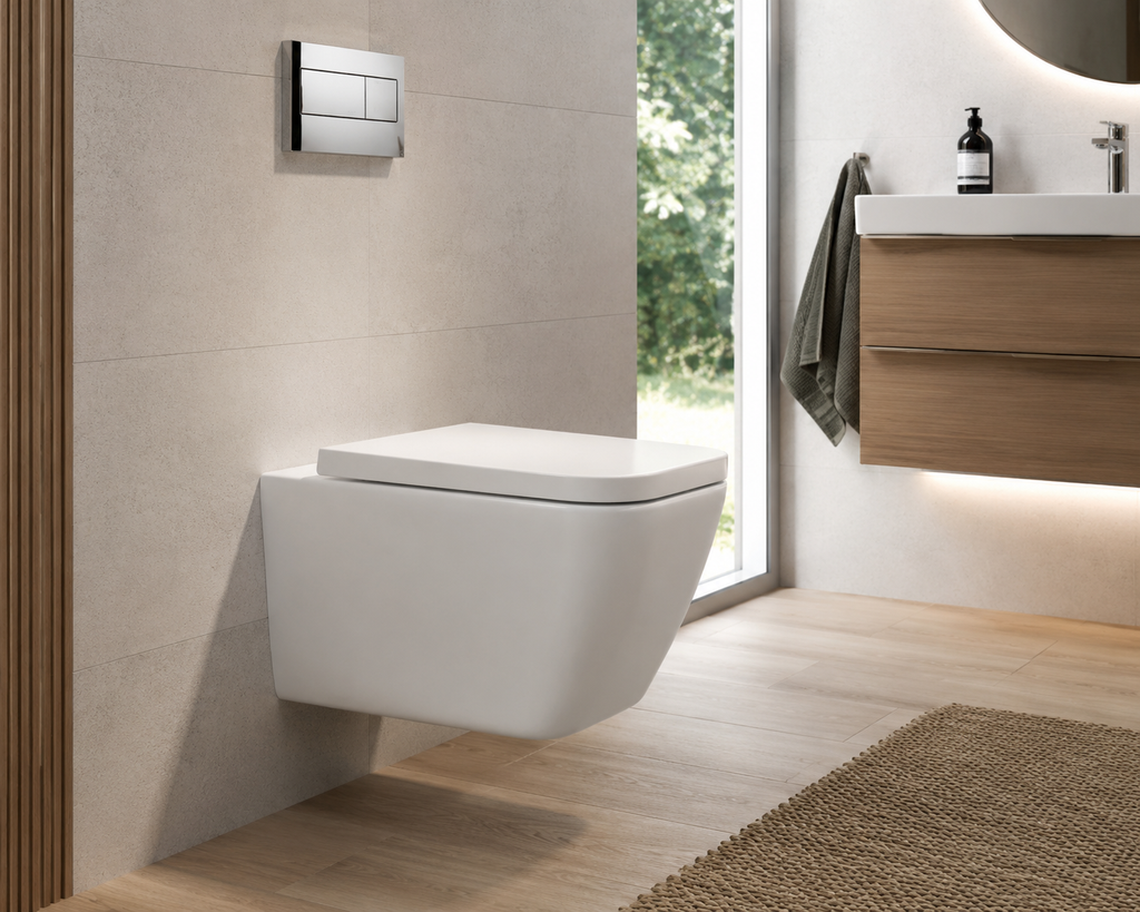 Roca Inspira Square Rimless Wall Hung Pan