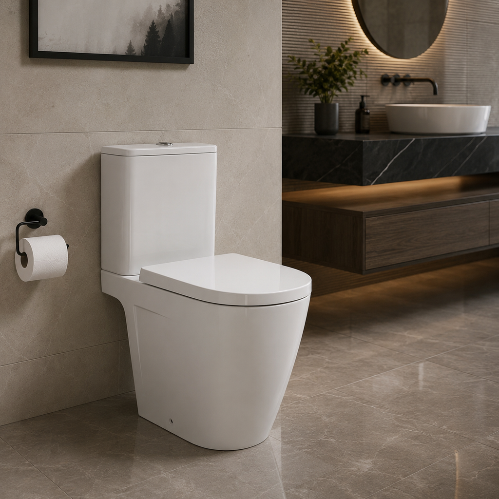 Roca Atis-V Floor Close Coupled Rimless® Vortex WC