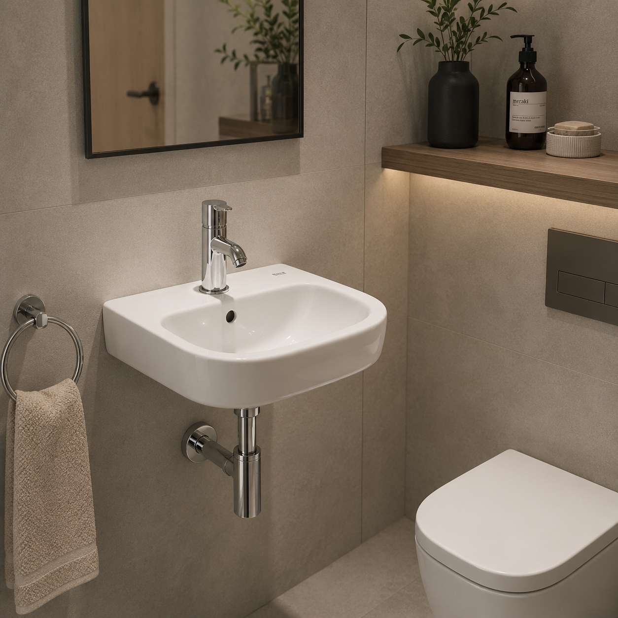 Roca Debba Cloakroom Basin - 350 x 300mm - 1 Tap Hole