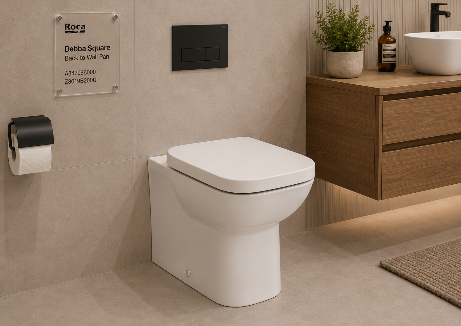 Roca Debba Square Back to Wall Pan