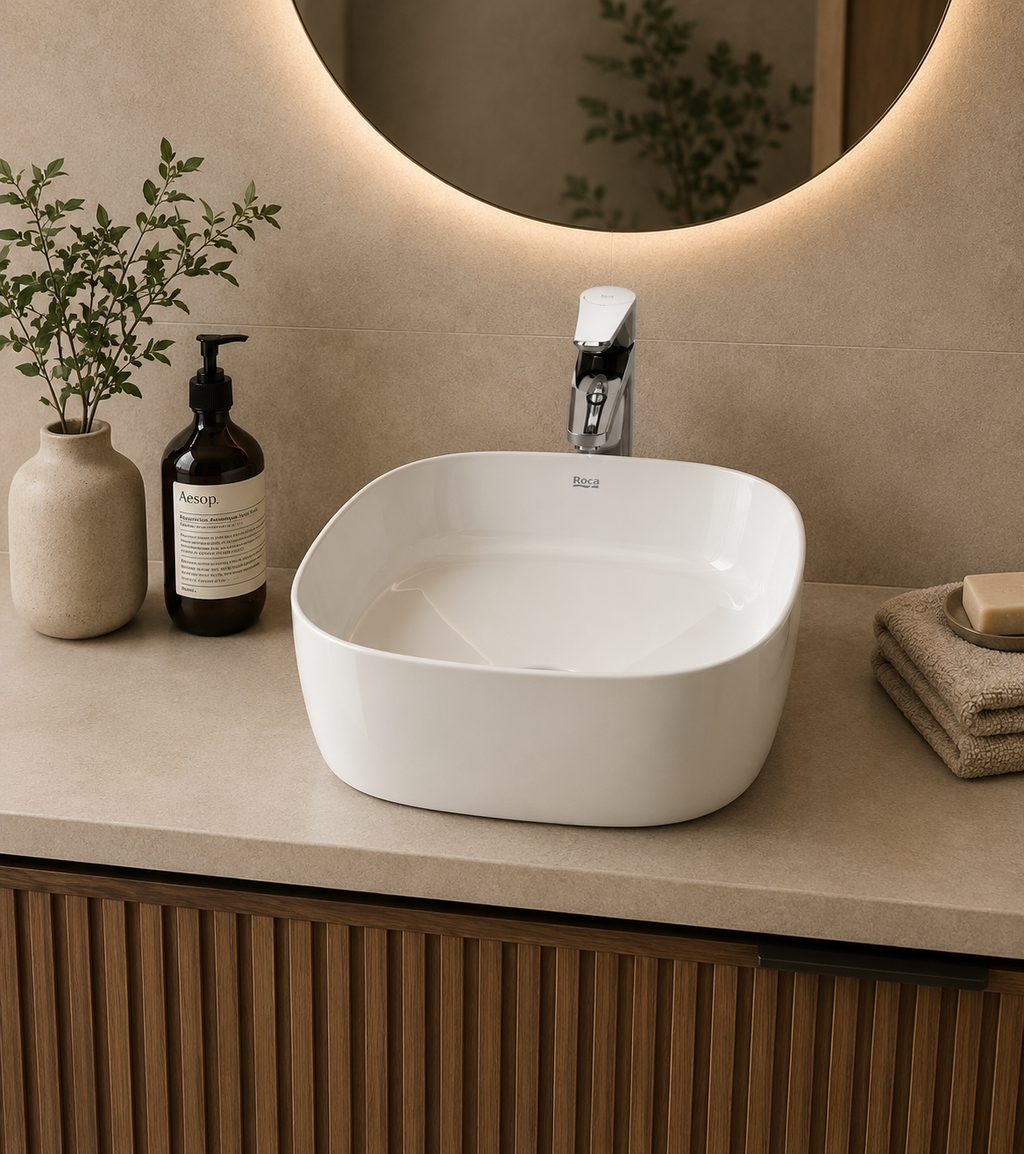 Roca Inspira 370mm Soft On Countertop Fineceramic Basin