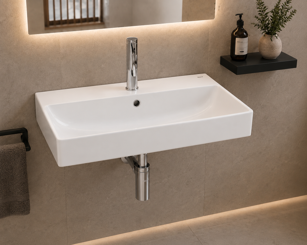 Roca Ona Compact 600 x 360mm 1 Tap Hole Basin