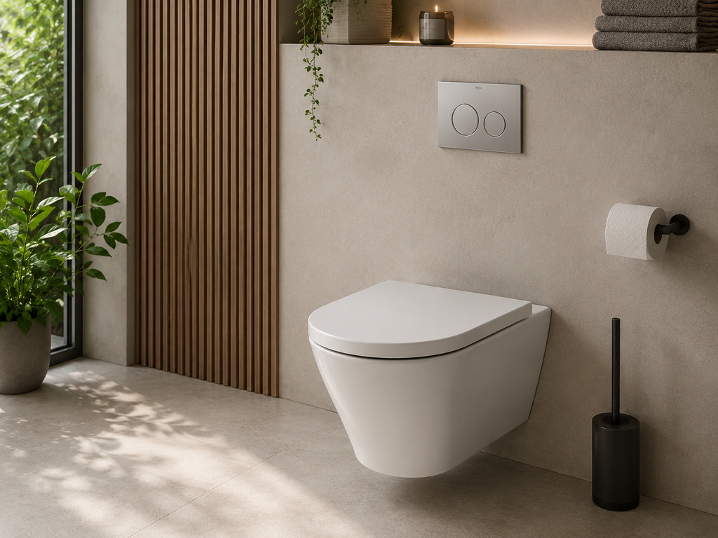 Roca The Gap Round Rimless Wall Hung Pan